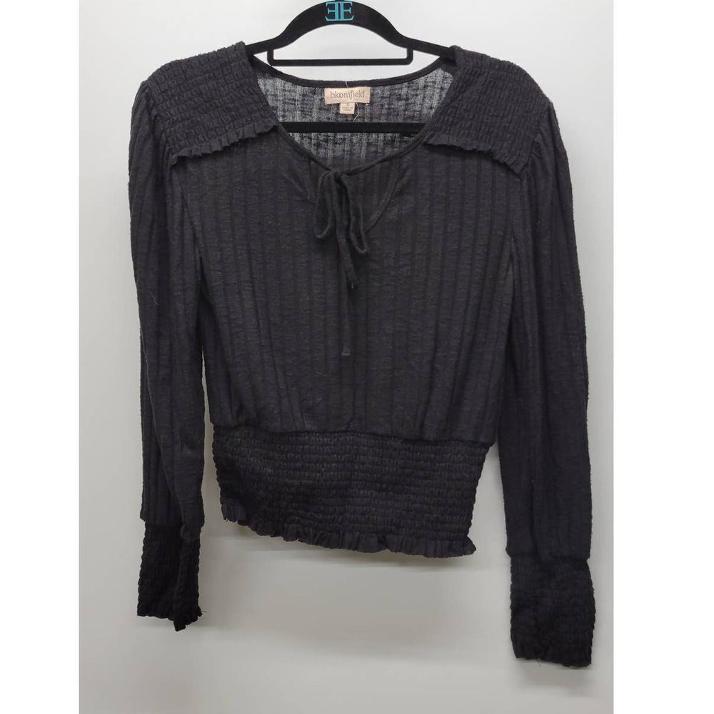 Bloomfield Black Smocked Blouse Small